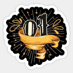 Number 01 for exclusive anniversary, birthday, etc Sticker